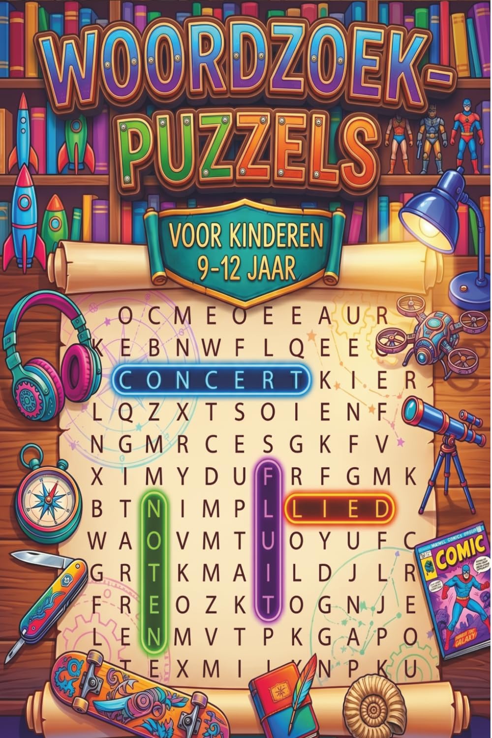 Woordzoeker Puzzelboek voor Kinderen 9-12 Jaar: 100 uitdagende woordzoekers – Educatief, met grotere woorden en thema’s voor kinderen en jongeren – Leerzaam puzzelen voor school en thuis