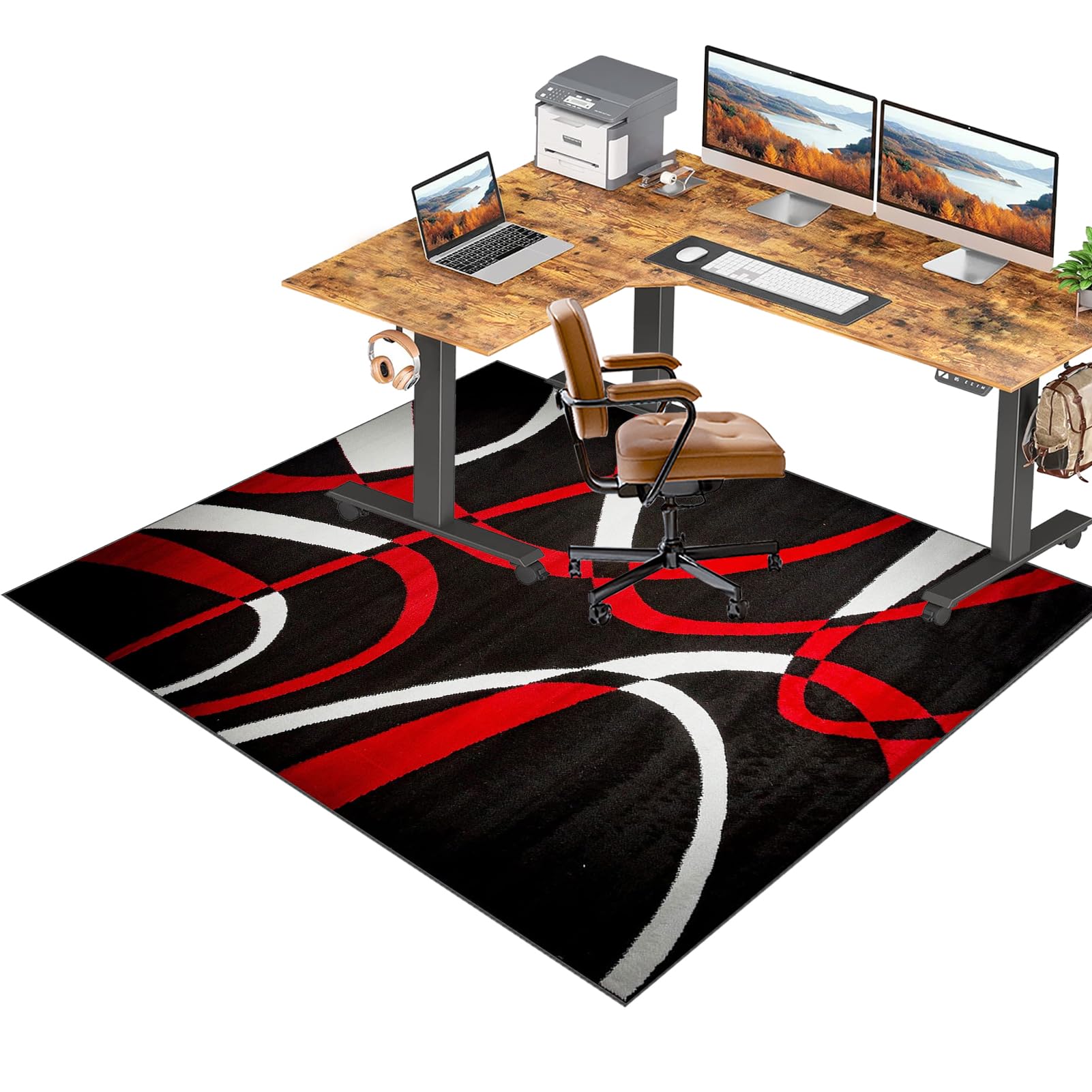 Bodenschutzmatte Bürostuhlunterlage- Bürostuhl Matte 200 x 250 cm, Gaming Teppich schreibtischstuhl unterlage, Bodenschutz Bürostuhl Teppichschoner für Parkett, Hartböden und Teppichboden