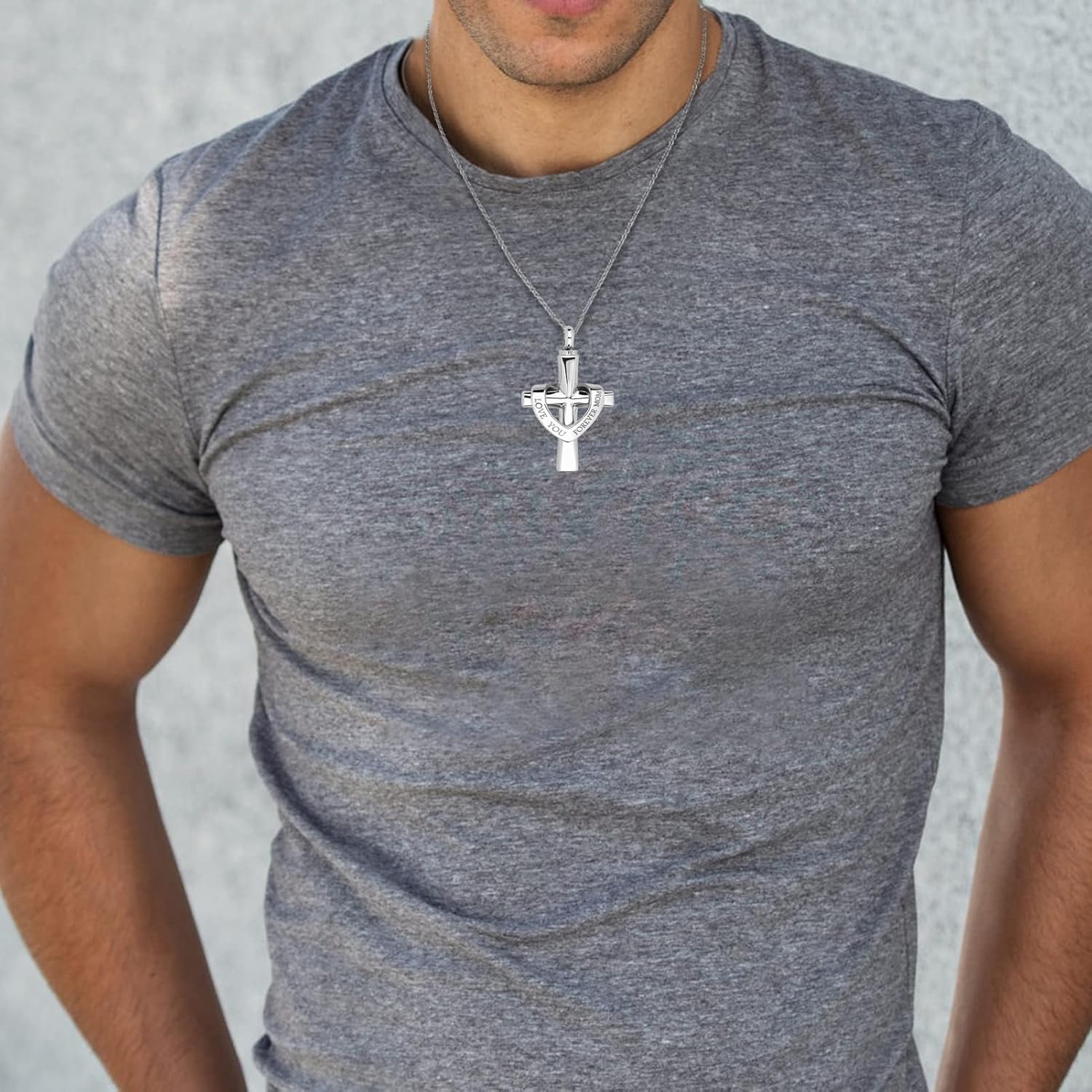 Cremation Cross Urn Necklace for Ashes Love You Forever Dad/Mom/Papa/Son Stainless Steel Urn Pendant Ashes Holder Memorial Jewelry - Image 5