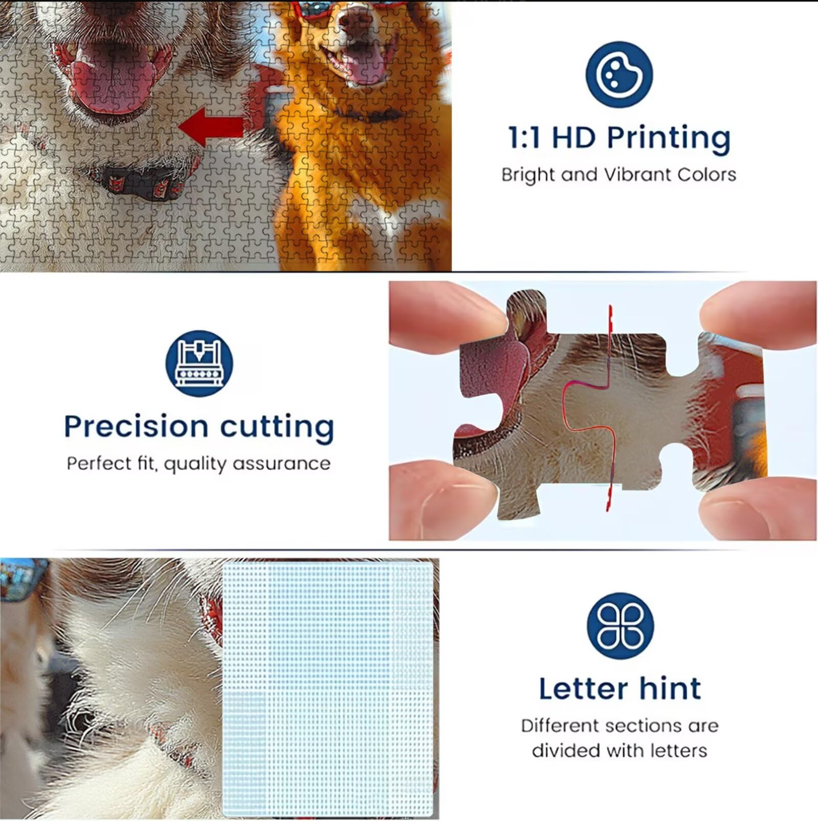 Puzzle animale Cane(2), Puzzle Adulti 3000 pezzi, Puzzles Legno con Squisita Scatola di Imballaggio, Rompicapo per Esperti con Incastro Perfetto, Stampa Alta Definizione, Regalo per Adulti W3H-780