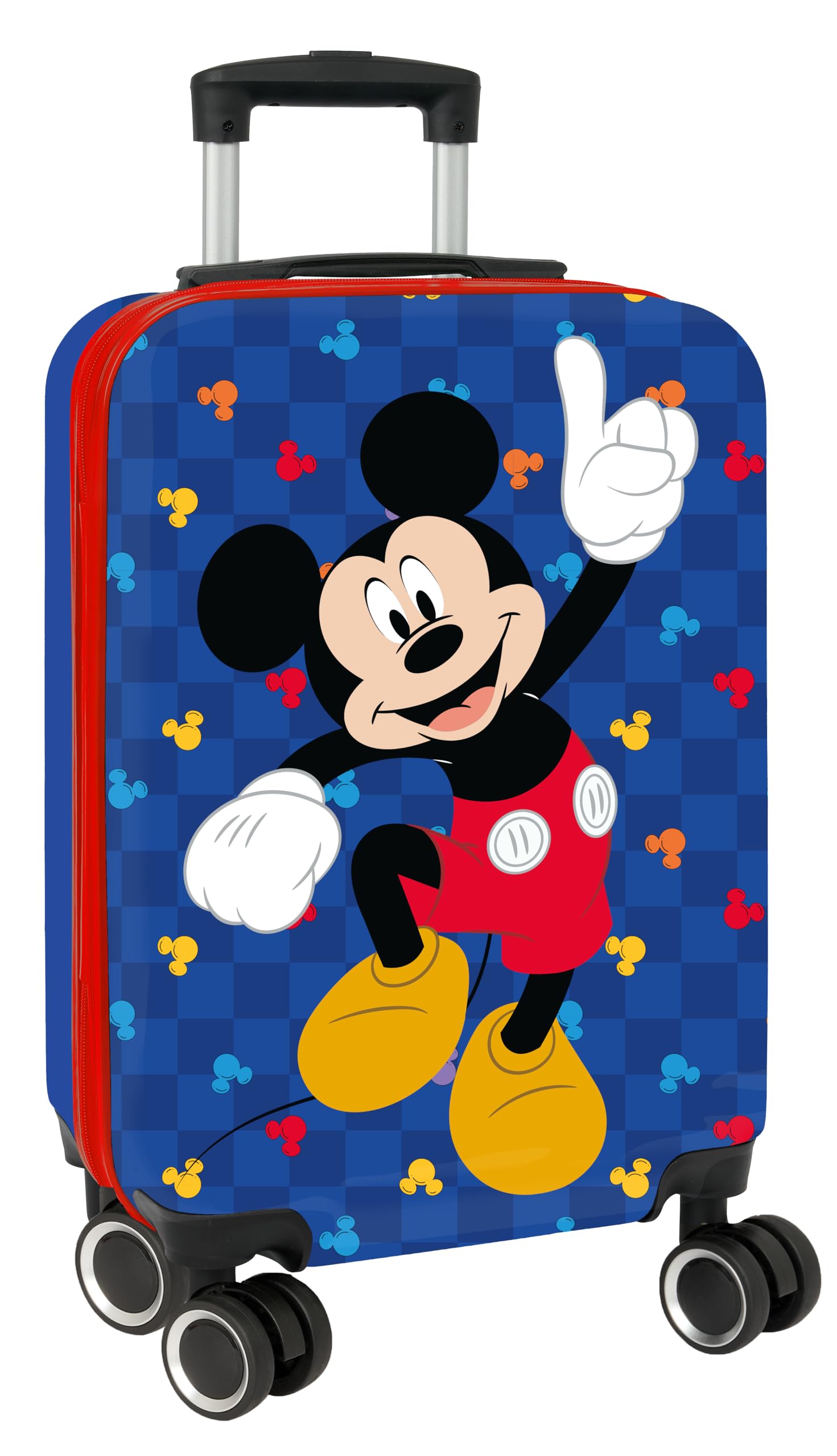 safta MICKEY MOUSE GOOD DAY - Trolley da cabina 20 pollici, valigia con ruote, lucchetto di sicurezza, valigia leggera, 34,5 x 20 x 55 cm, blu, M, Casual