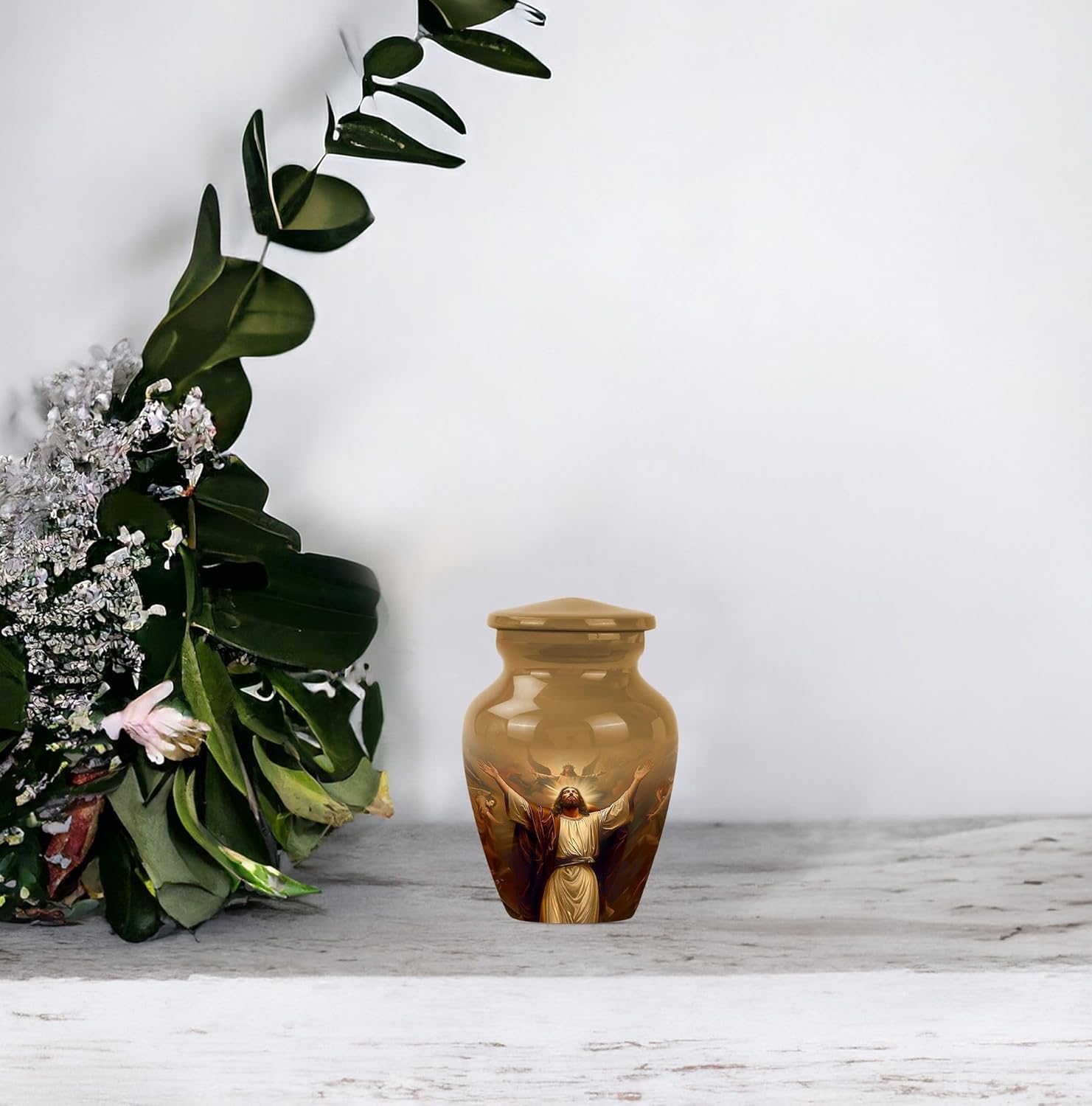 Jesus Cross Urn, Pack of 1 - Urns - Unique - 3 Inch - Funeral Urn Ashes - Keepsake Urn for Human - Adult Cremation for Brother & Sister