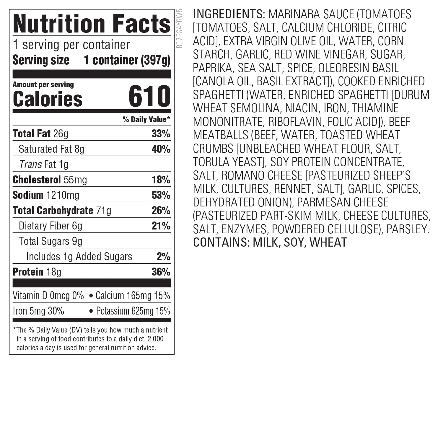 Amazon Kitchen Spaghetti Beef Meatballs Marinara Sauce Single Serve Meal 14 oz — view 4