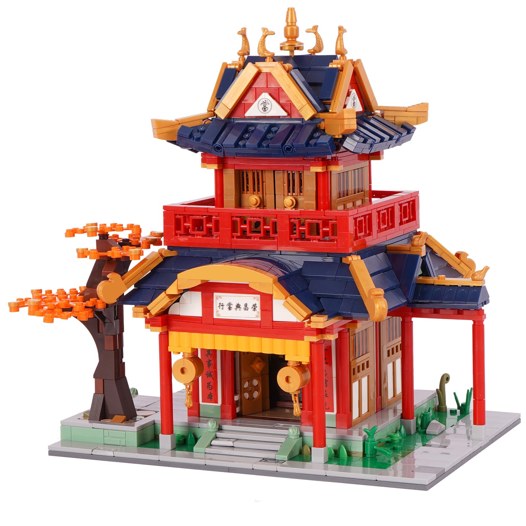 Geniteen Building Blocks Set, Chinese Architecture,Tang Dynasty Series 3, Building Set Model Kit and Gift for Kids and Adults Gift for Birthday, Christmas and New Years (Pawn Shop)