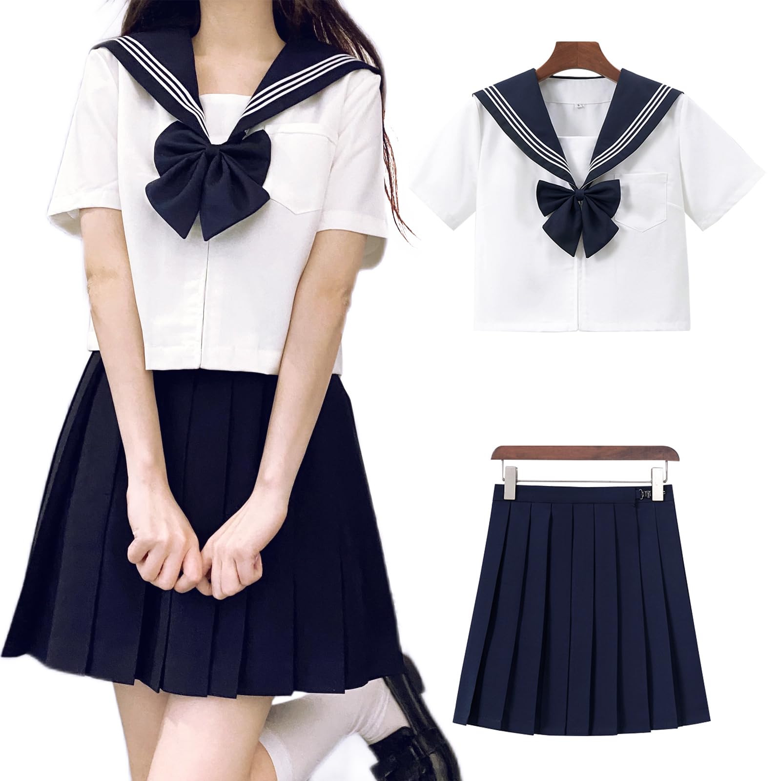 Amazon.co.jp: [NOKIJP] セーラー服 本格制服 リボン白三本Ver.特集 jk