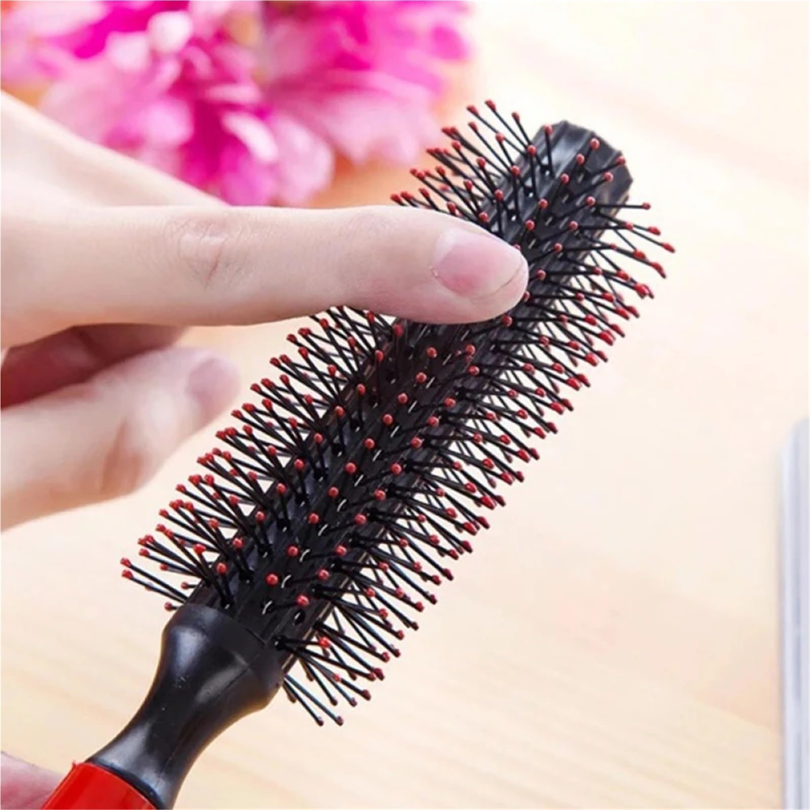 Spazzola Rotonda Spazzola tonda professionale | Ciuffo Rullo Capelli Ricci Pettine Acconciatura Massaggiatore Barbiere Spirale(5PCS)