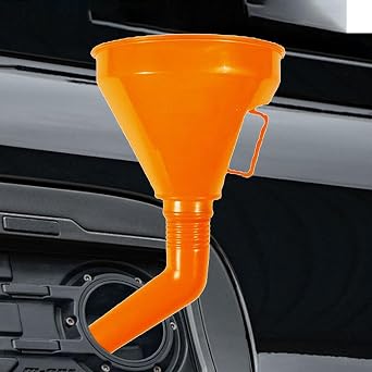 Funnel For Oil Change, Orange Automotive Funnels, Large Mouth Funnel With Filter And Handle, Tank Car Funnels For Water, Transmission, Change Practical And Versatile.