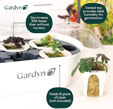 Gardyn Essential Bundle for Your Hydroponics Growing System Indoor Garden (Indoor Nursery Germination Seed Starter Tray & HydroBoost Plant Based Water Treatment Lowers PH & Balances Plant Nutrients)