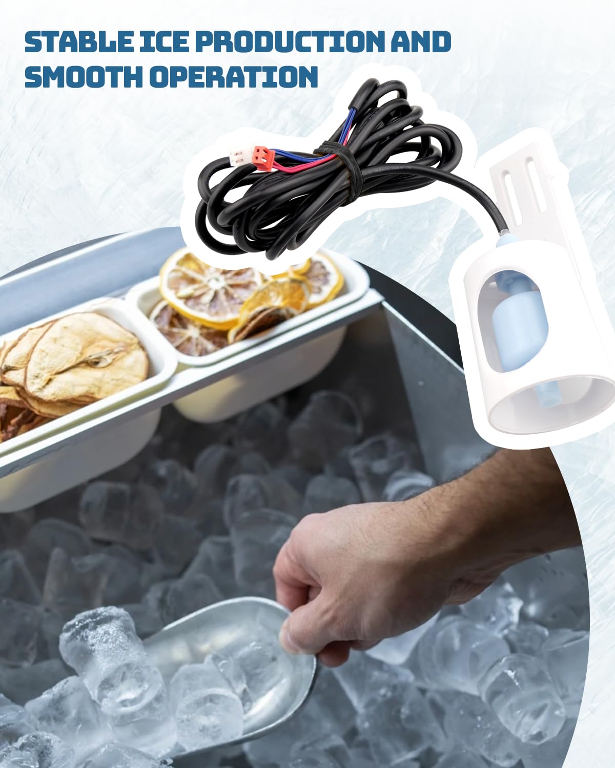 Upgrade 2 in 1 Ice Maker Water Float Switch Fit for Most Commercial Ice Machines, Fit for Vevor Cotlin Etc Ice Makers, with Temperature Sensor Built-in