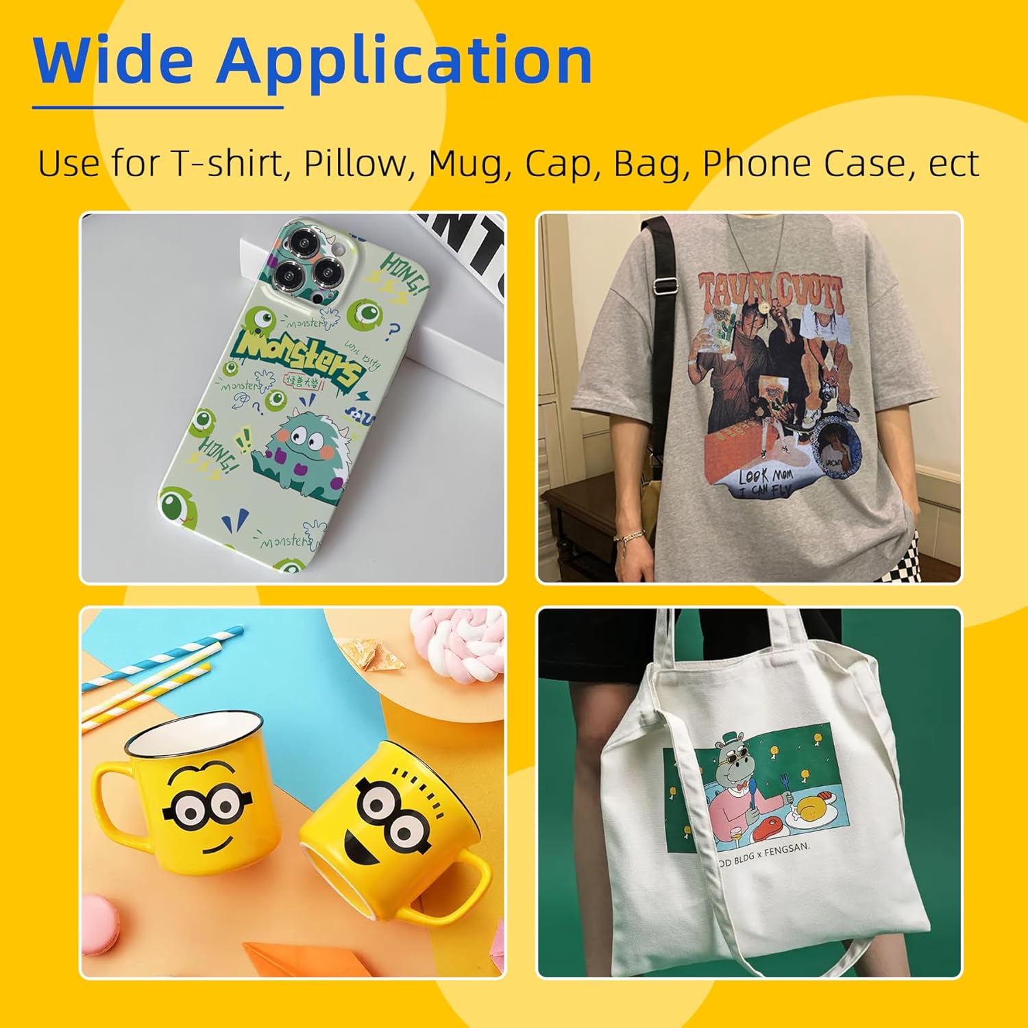 Sublimation Ink 500ML Compatible for Epson ET2400 XP4105 XP4100 ET2720 ET2760 ET2750 ET4800 ET-2800 ET-2803 ET-2850 Printers Heat Press Transfer on Mugs T-Shirts Phone Case Pillows