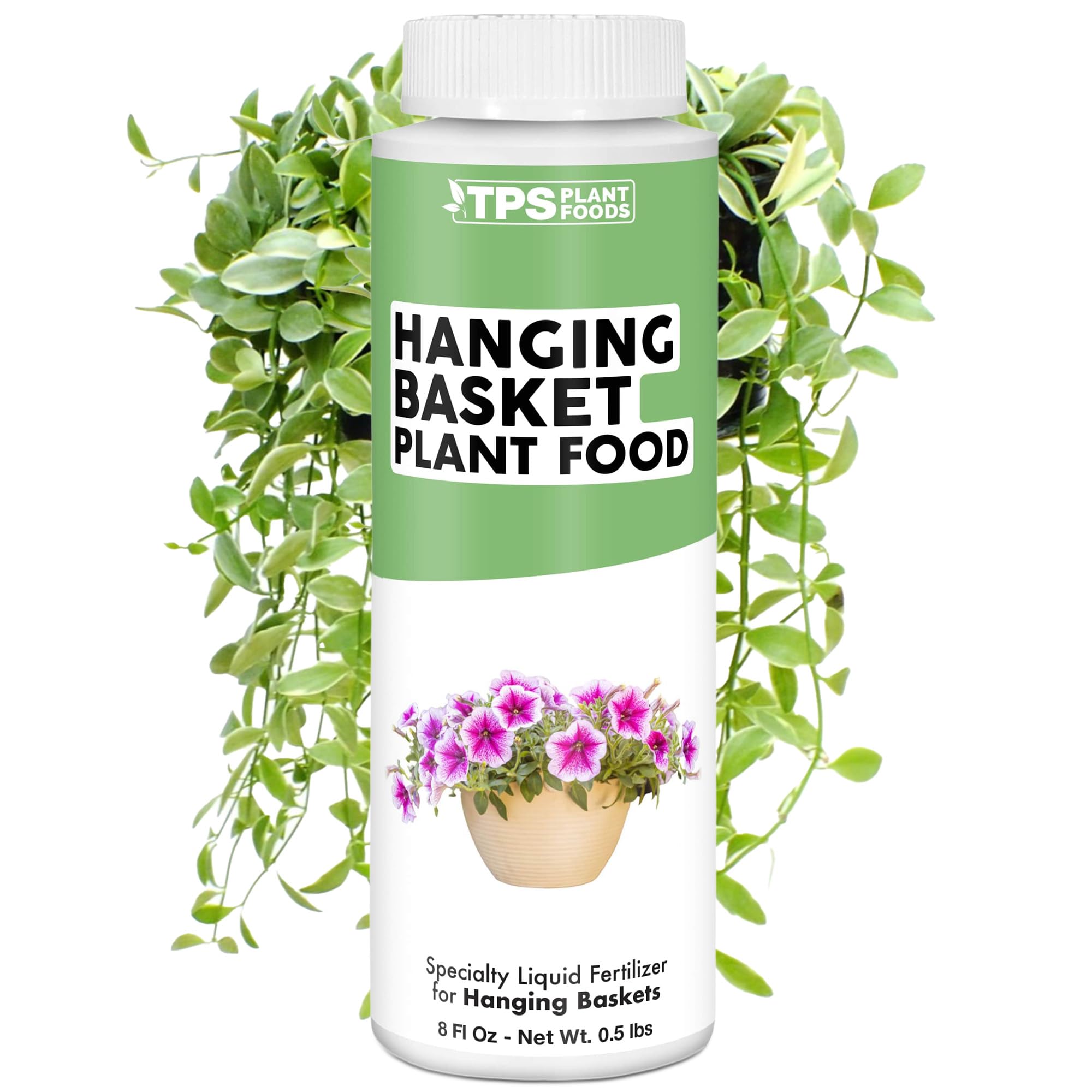 Hanging Basket Plant Food, Complete Liquid Hanging Basket Fertilizer for More Flower Blooms, 8 oz (250mL)