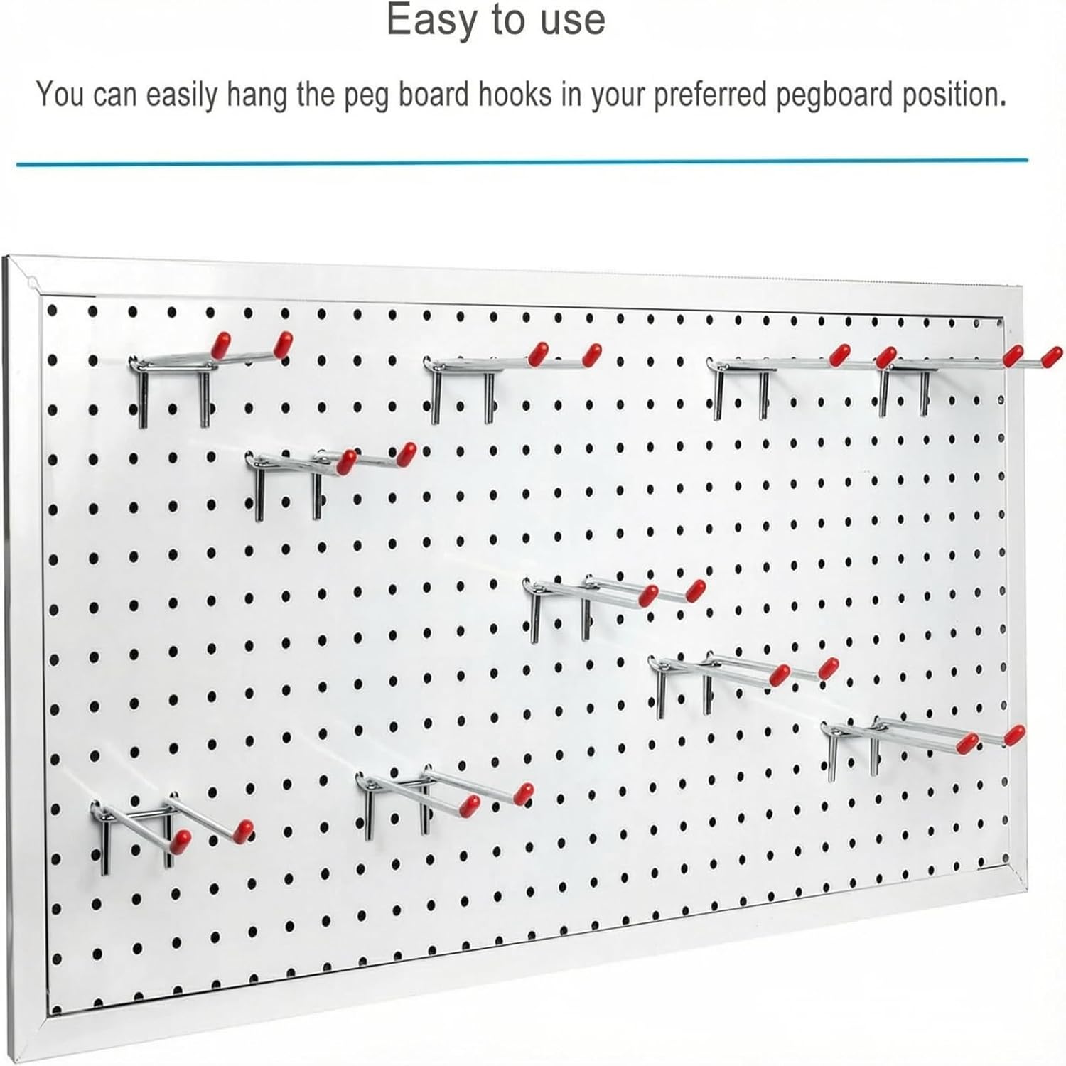 Pegboard Hooks 10-Pack Metal - Peg Board Hooks for Hanging Tools, Peg Board Organizer Accessories for Garage, Shop, Office & Workshop (5.11inch)