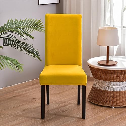 Miniatura 9 de Juego de 6 fundas de terciopelo para sillas de comedor, fundas elásticas suaves para sillas Parson lavables, para el hogar, hotel, banquete, azul, 1