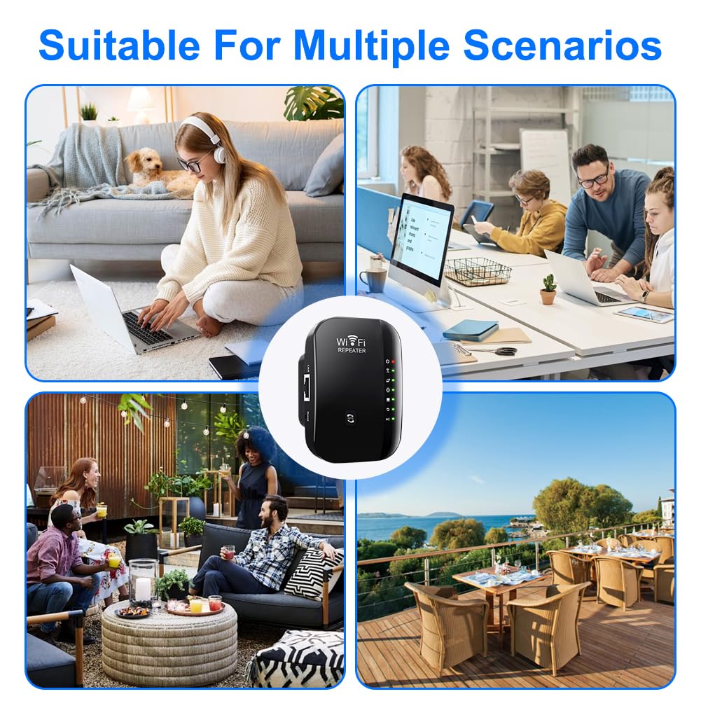 Amplificatore WiFi WAVATA 300Mbps Con Presa – Ripetitore 2.4GHz WPS Copertura 3000m² (Bianco)