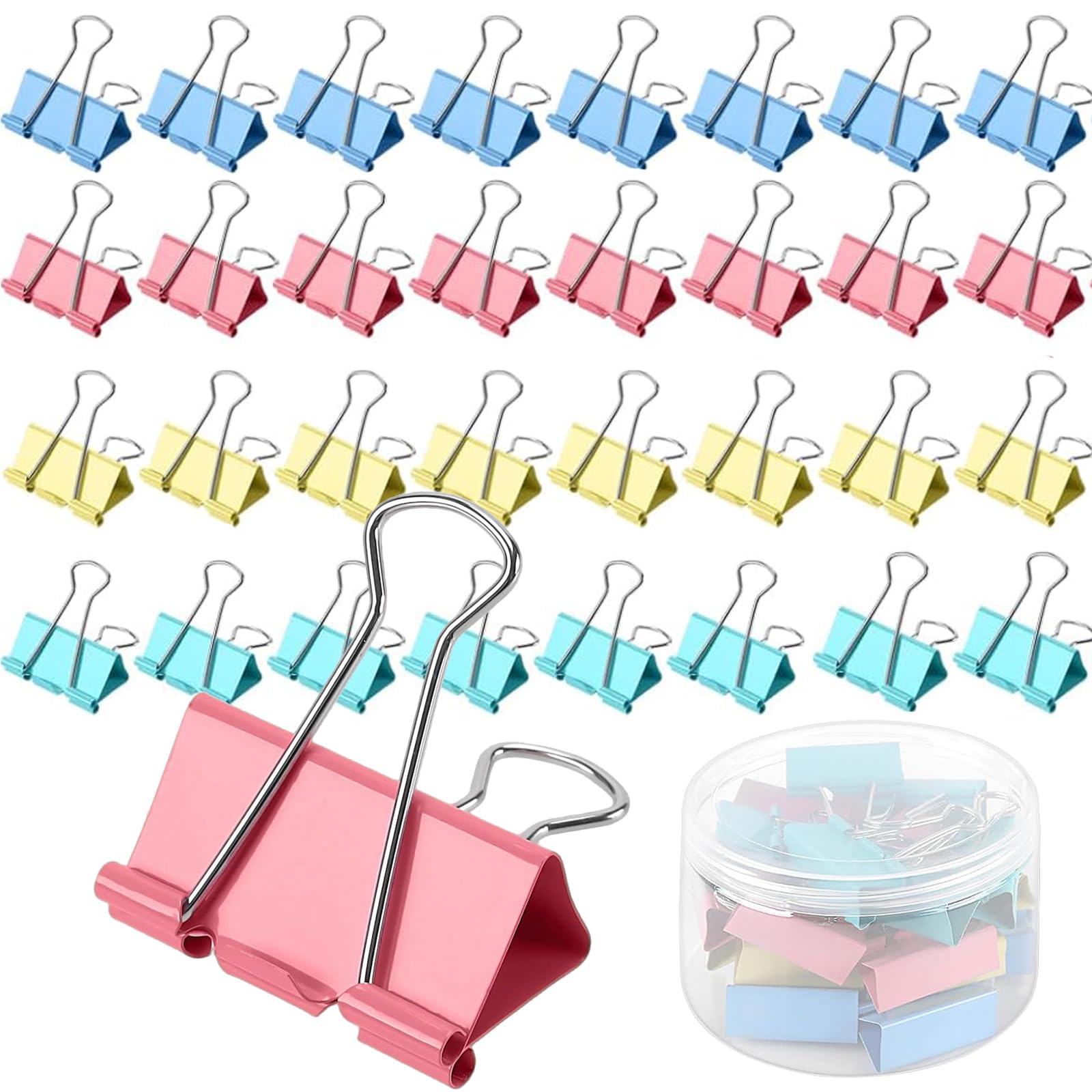 HOZEON Confezione da 120 clip per raccoglitori grandi, resistenti e colorate, per documenti da ufficio, documenti e organizzazione domestica