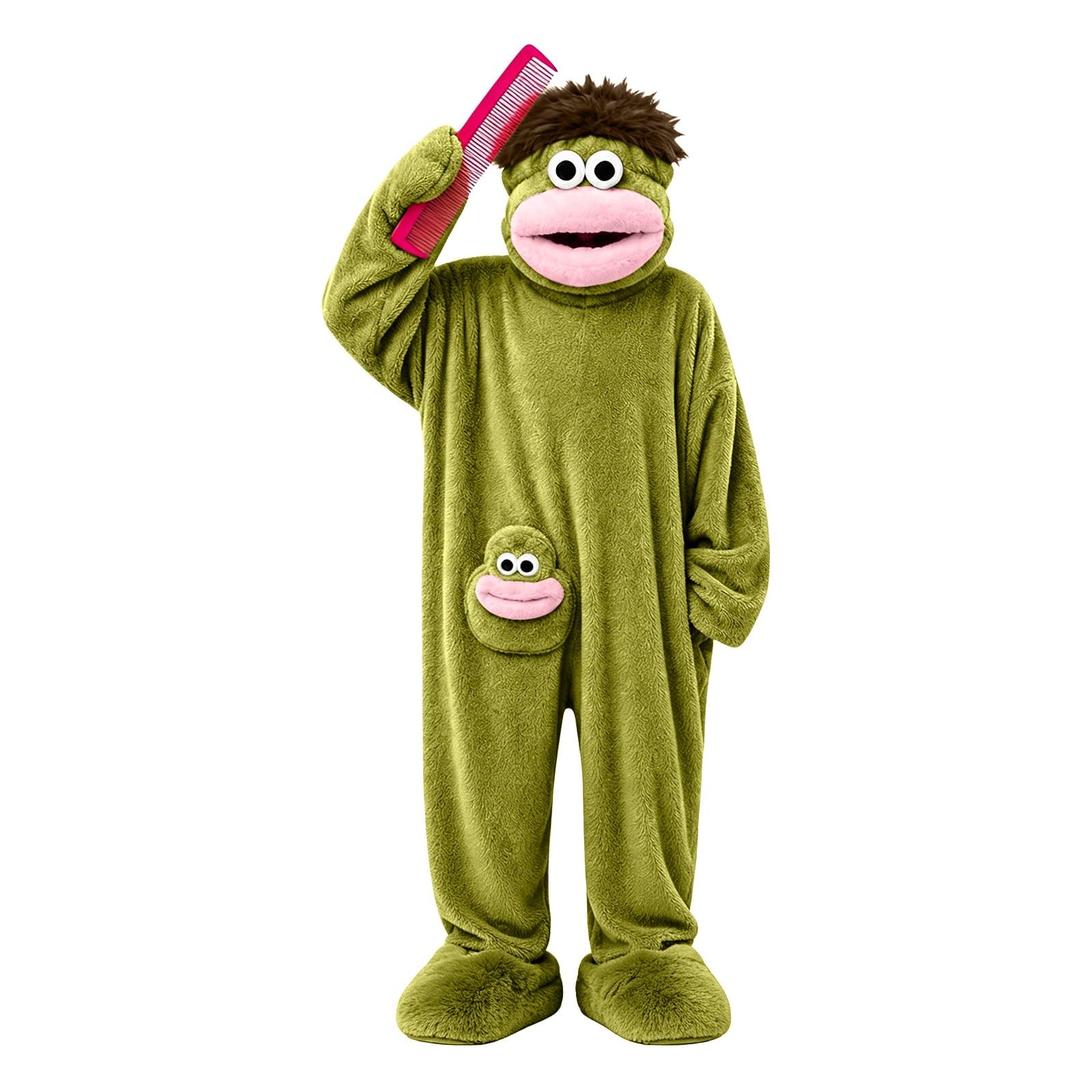 KOIEPG Silly Onesie Funny Green Monster Onesie for Children Hooded Jumpsuit โ image 1