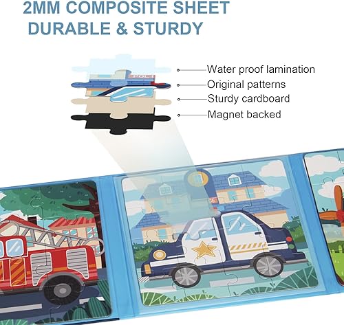 Miniatura 4 de Rompecabezas magnéticos para niños de 3 a 5 años, rompecabezas de animales de tres a 37 piezas, león, panda, jirafa, rompecabezas de madera,