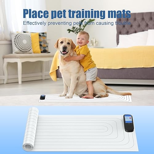 Miniatura 7 de scat Mat para gatos y perros – Tapete eléctrico de entrenamiento para mascotas con 3 modos, funciona con pilas, almohadilla de choque para mantener