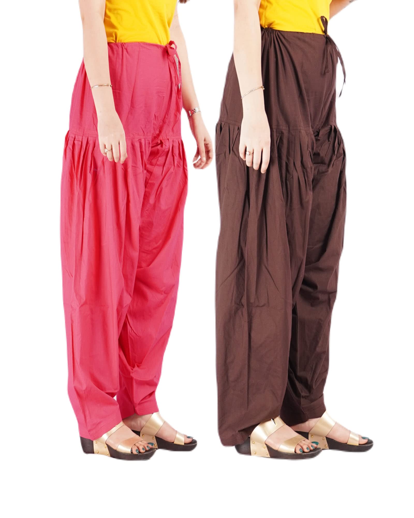 yezi Combo Pack of 2 Cotton Patiala Salwar for Women/Girls (Multicolor)-picture-33
