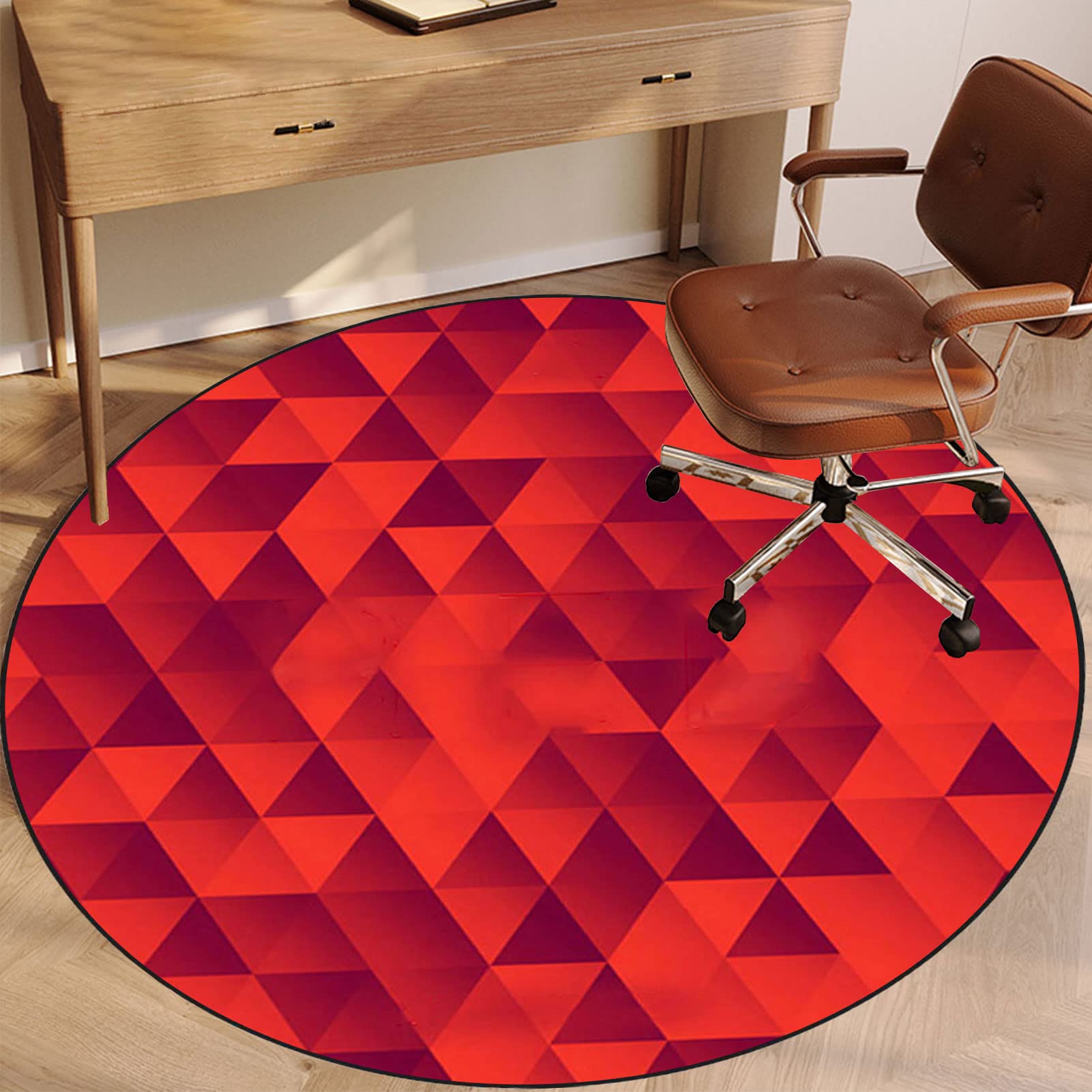 EYZO Mat For Carpeted Floor, Desk Chair Mat Hardwood Floors, Office Computer Gaming Chair Mat, Multi-Purpose Protector Chair Carpet For Home Office, Protects Floors, Anti-skidding, Round Rug 80 cm