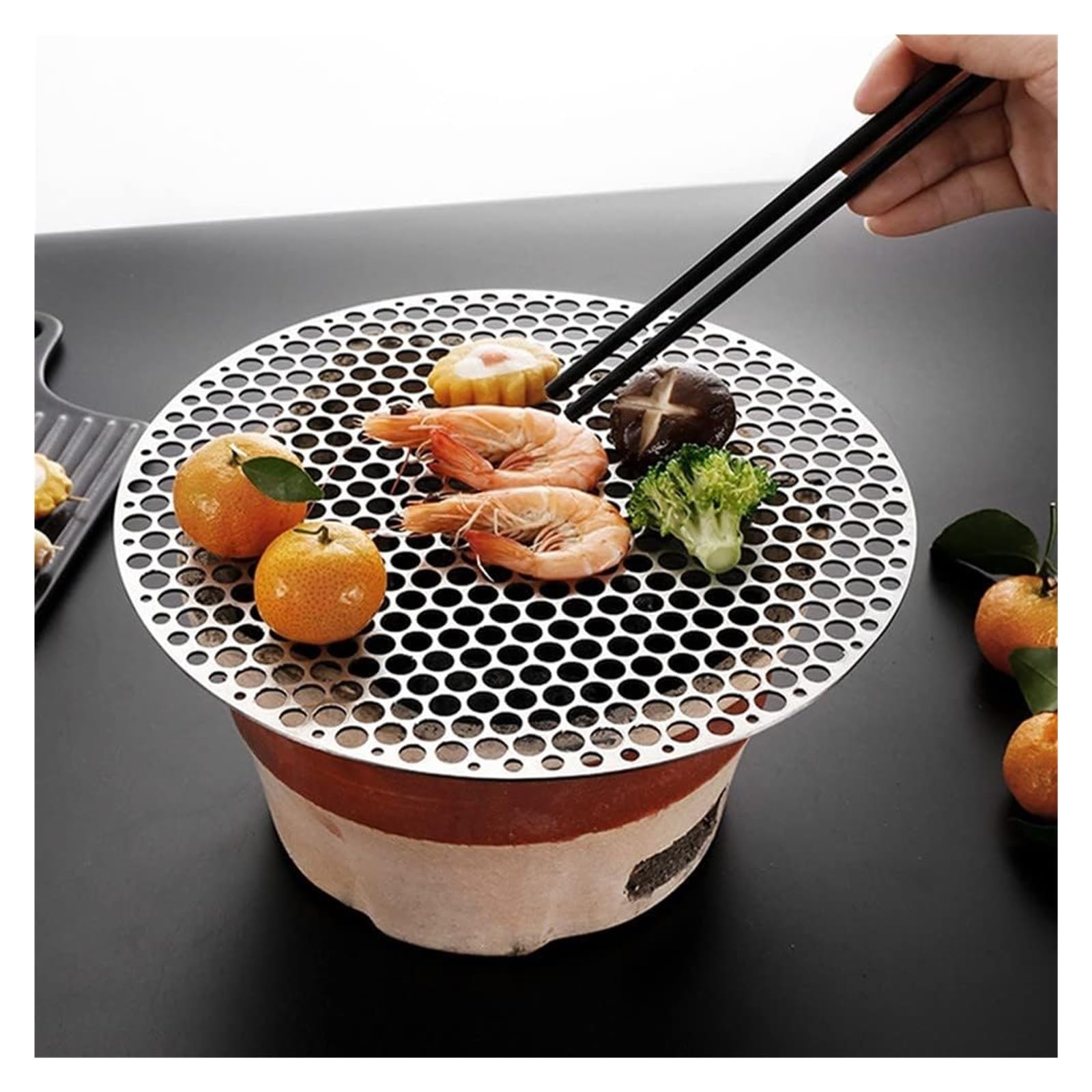 Siatka do grillowania, Półka do pieczenia Okrągła siatka grilla ze stali nierdzewnej Mata grillowania Piekarnik węglowy Siatki parowe Ruszt | 30CM