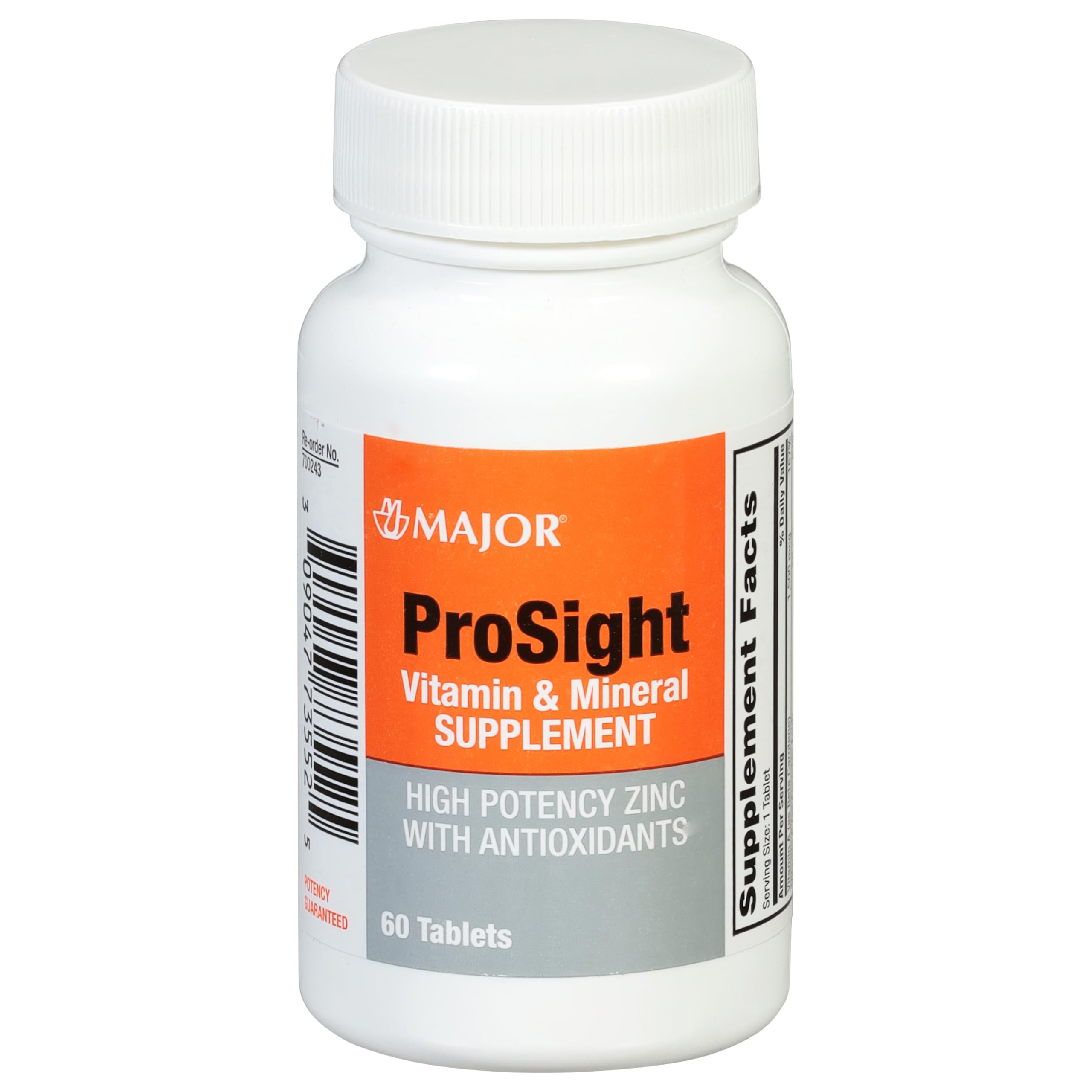 Major ProSight Vitamin and Mineral Supplement - High Potency Zinc with Vitamins - 60 Tablets 1 Pack