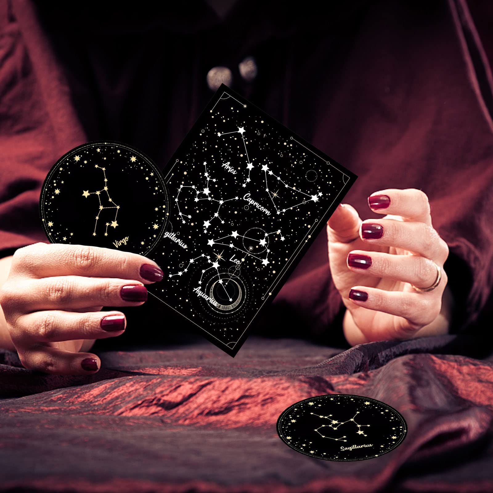 GLOBLELAND Tarot Pattern Clear Stamps Vintage Style Silicone