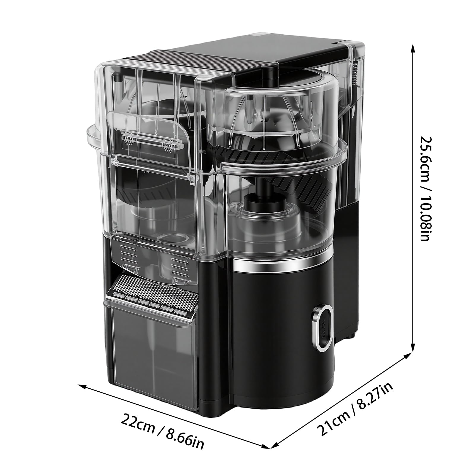 YUYTE Exprimidor de Cítricos Eléctrico Inalámbrico con 8 Ranuras, Capacidad de 500 Ml, Exprimidor Rápido de 20 Segundos para el Hogar, Cocina, Oficina, Extracción Doble de Frutas