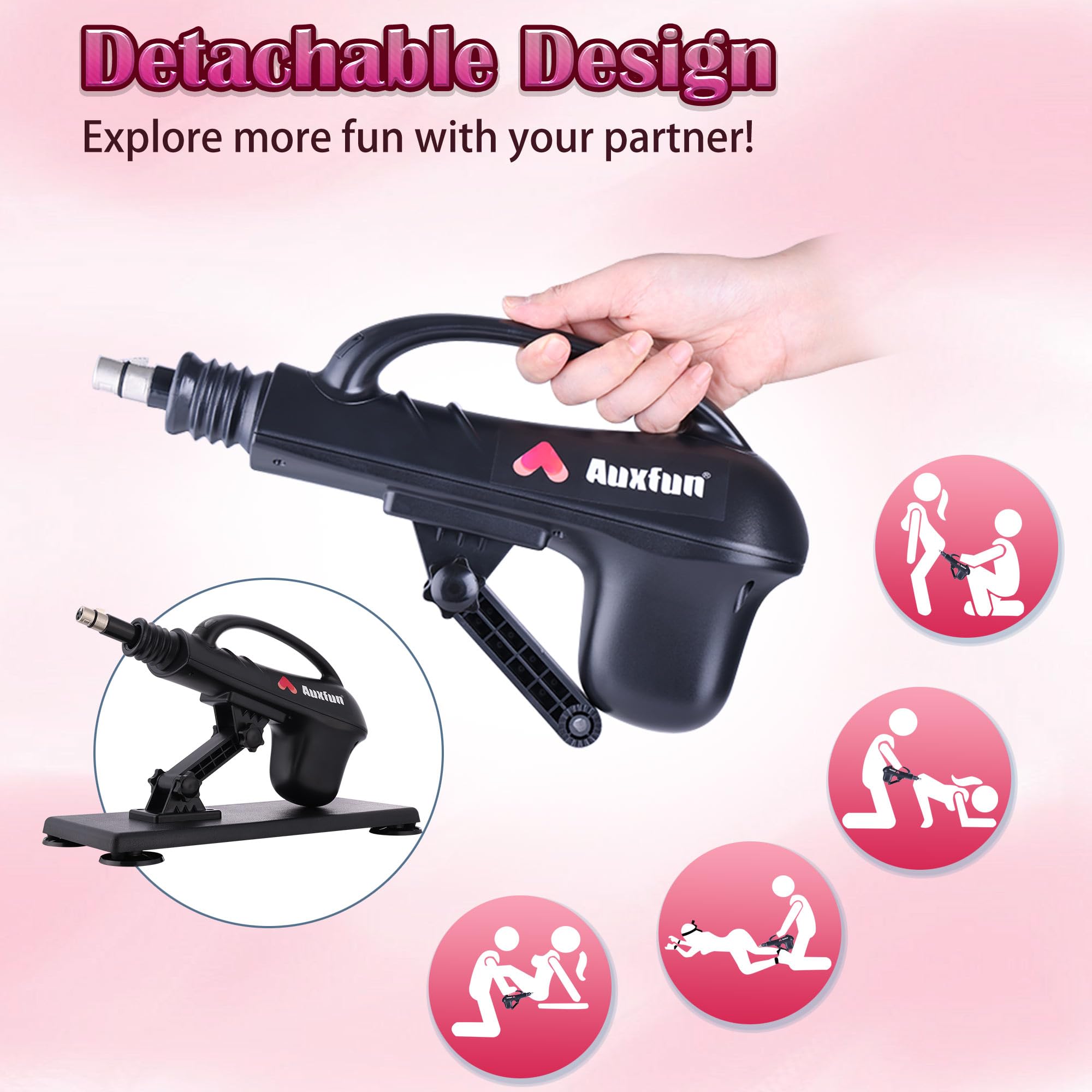 Sex Machine Automatic Thrusting Dildo Machine with APP Control, Fuck Machine for Men Women with 3XLR Connector & Suction Cup, Hands Free Adult Sex Toys Anal Toys: 7 accessories