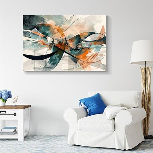 Miniatura 152 de Lienzo artístico para pared, pinturas de arte abstracto, fantasía azul, grafiti colorido sobre fondo blanco; decoración artística moderna para sala