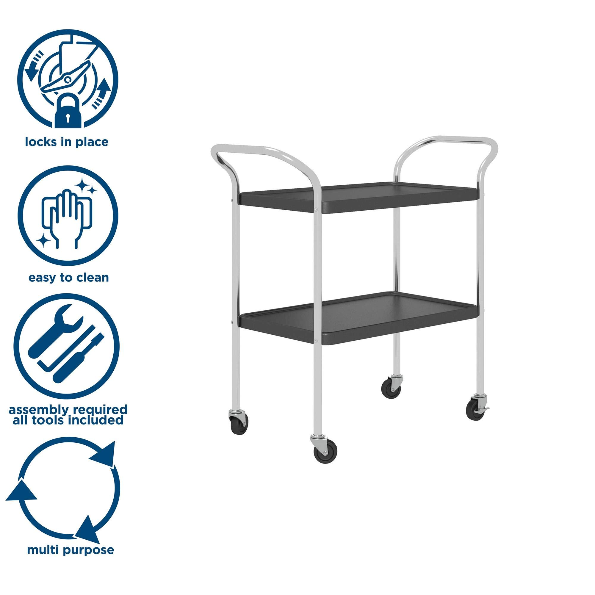 Cosco Stylaire - Carro para Servir (2 Animales, Negro y Cromo)