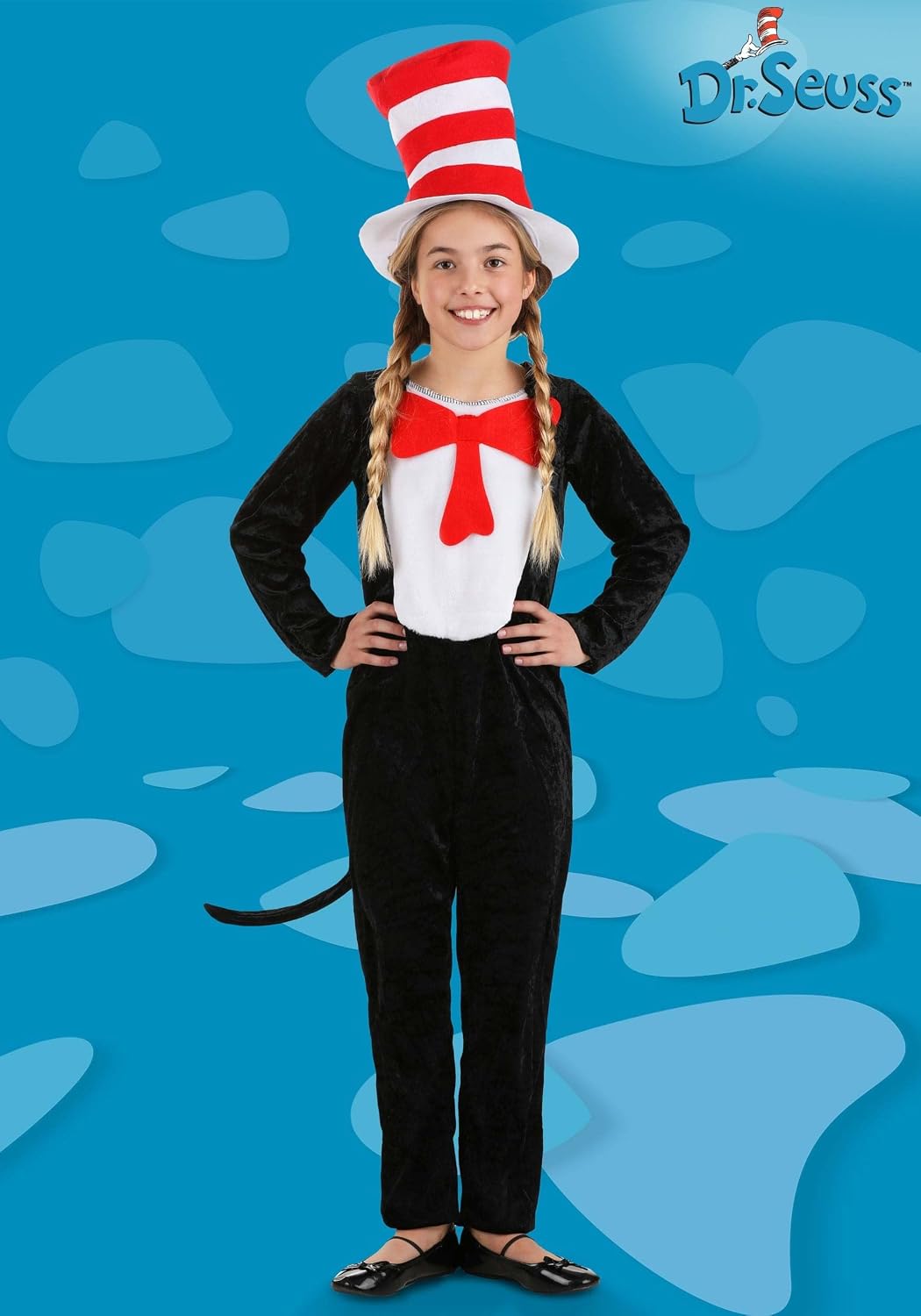 Cat in the Hat Kids Costume - Official Dr. Seuss Book Day Outfit with Hat & Bow Tie for School & Reading Events