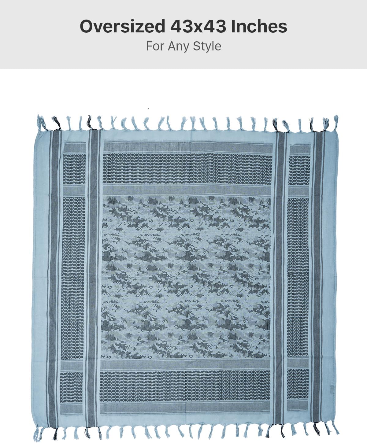 FREE SOLDIER Scarf Military Shemagh Tactical Desert Keffiyeh Head Neck Scarf Arab Wrap with Tassel for Men Women - Image 4