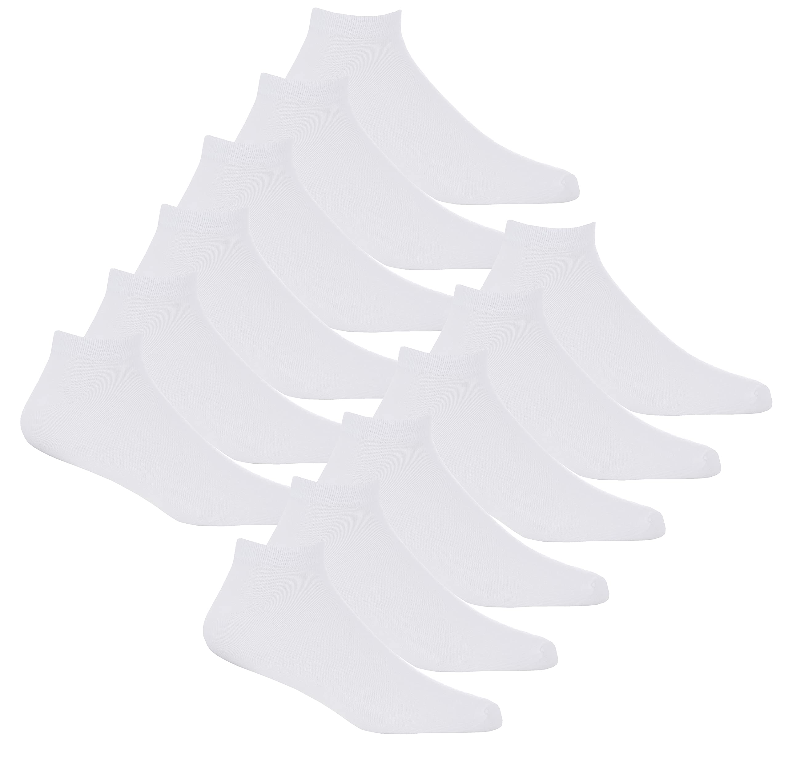 Undercover Men's 12 Pairs - White 12 Pairs Bamboo Trainer Socks 40B590 White
