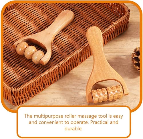 Miniatura 7 de 3pcs Herramientas de rodillo de masaje de madera Manual Masaje de madera Rodillo de masaje de espalda de madera Rodillo de mano para cuello Pierna
