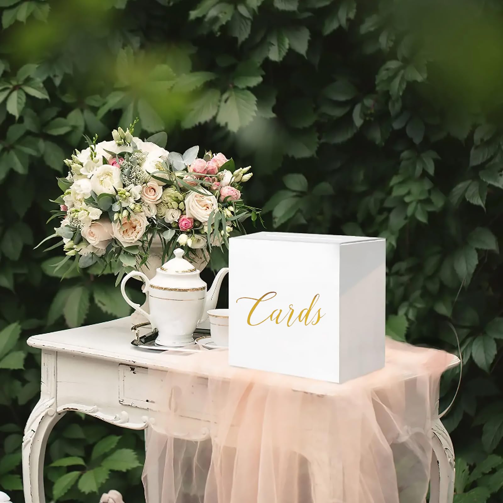 Makoto Nobu Weiße Kartenbox Für Hochzeiten | Mit 10 Grußkarten 22x22cm | Geschenkbox Für Karten