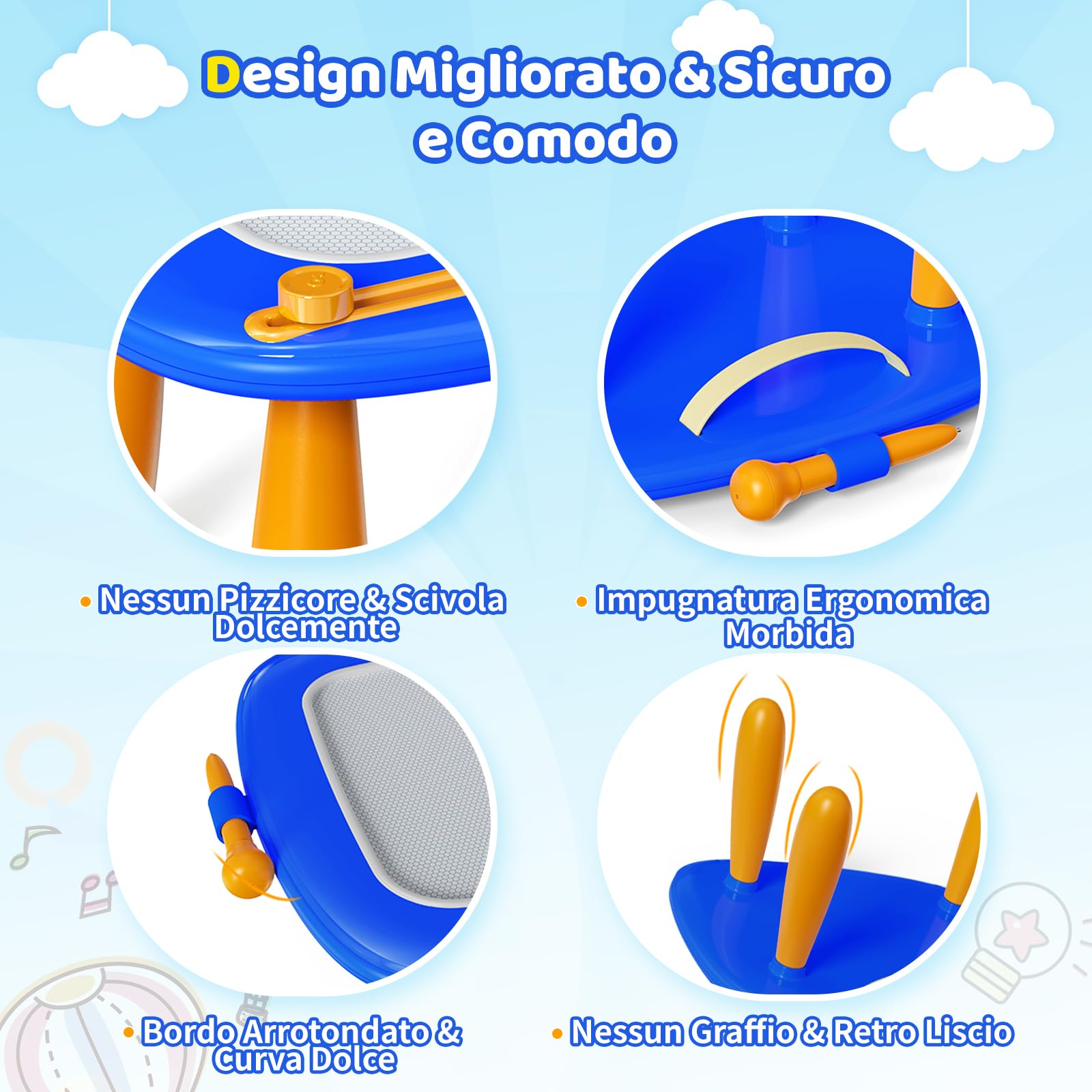 Kikidex Giocattolo per bambini da 1 a 3 anni,lavagna magnetica bambini,giocattolo per bambine da 1 a 2,lavagna magica per dipingere,giocattolo educativo per bambini,regalo di compleanno-Blu scuro