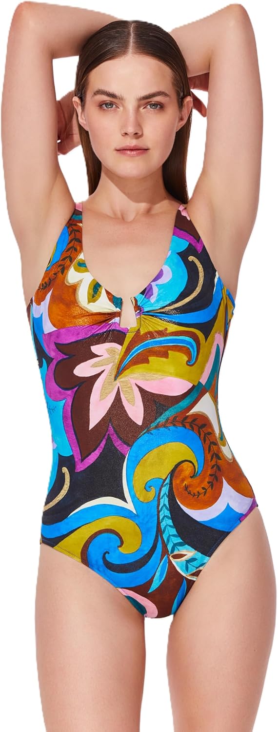 Gottex Porto One Piece - U Wire Insert, Built-in Soft Cups, Tummy Control, Adjustable Straps, Front and Back Lining