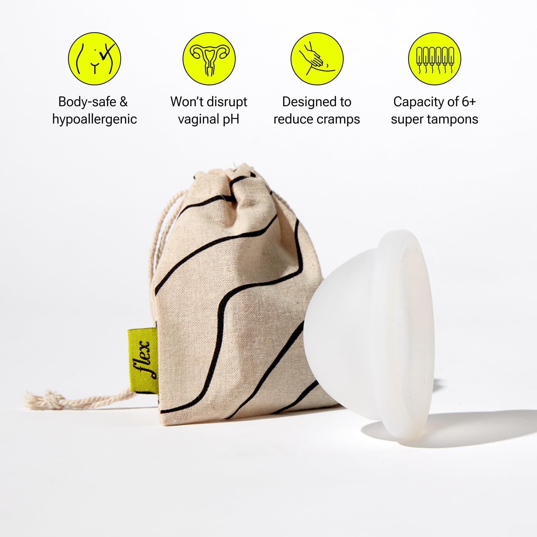 Flex Reusable Disc & Flex Ultra Thin Pads (30 Count) Bundle | Beginner-Friendly Tampon Alternative | Helps Fight Odor | Disc Capacity of 6 Super Tampons