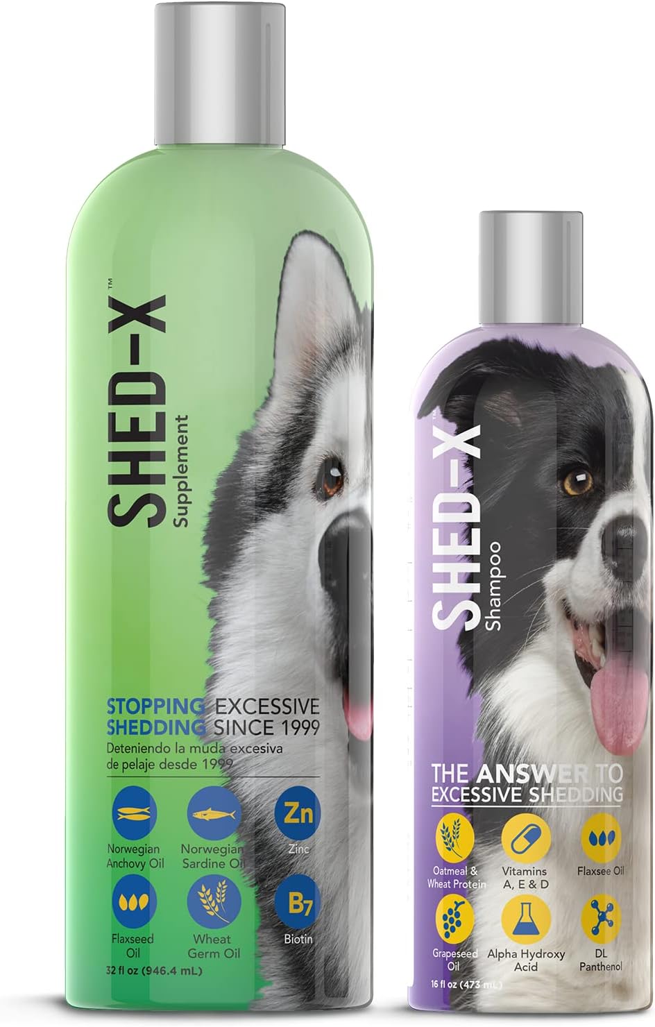Dog Shed Control Supplement and Shampoo Bundle