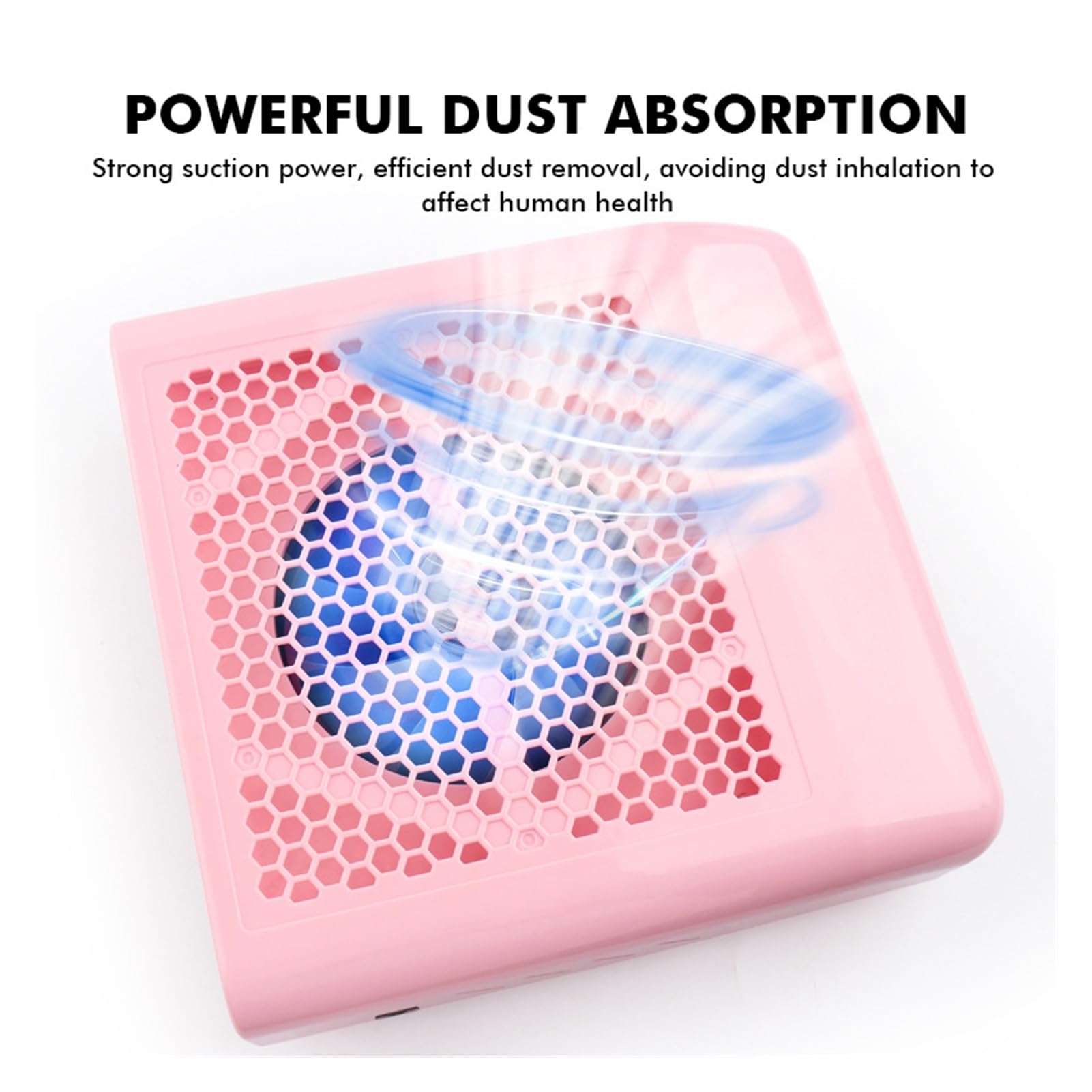 MRKU Aspiradora para manicura con Filtro Lavable, aspiradora de bajo Ruido, 80 W, Color Rosa.