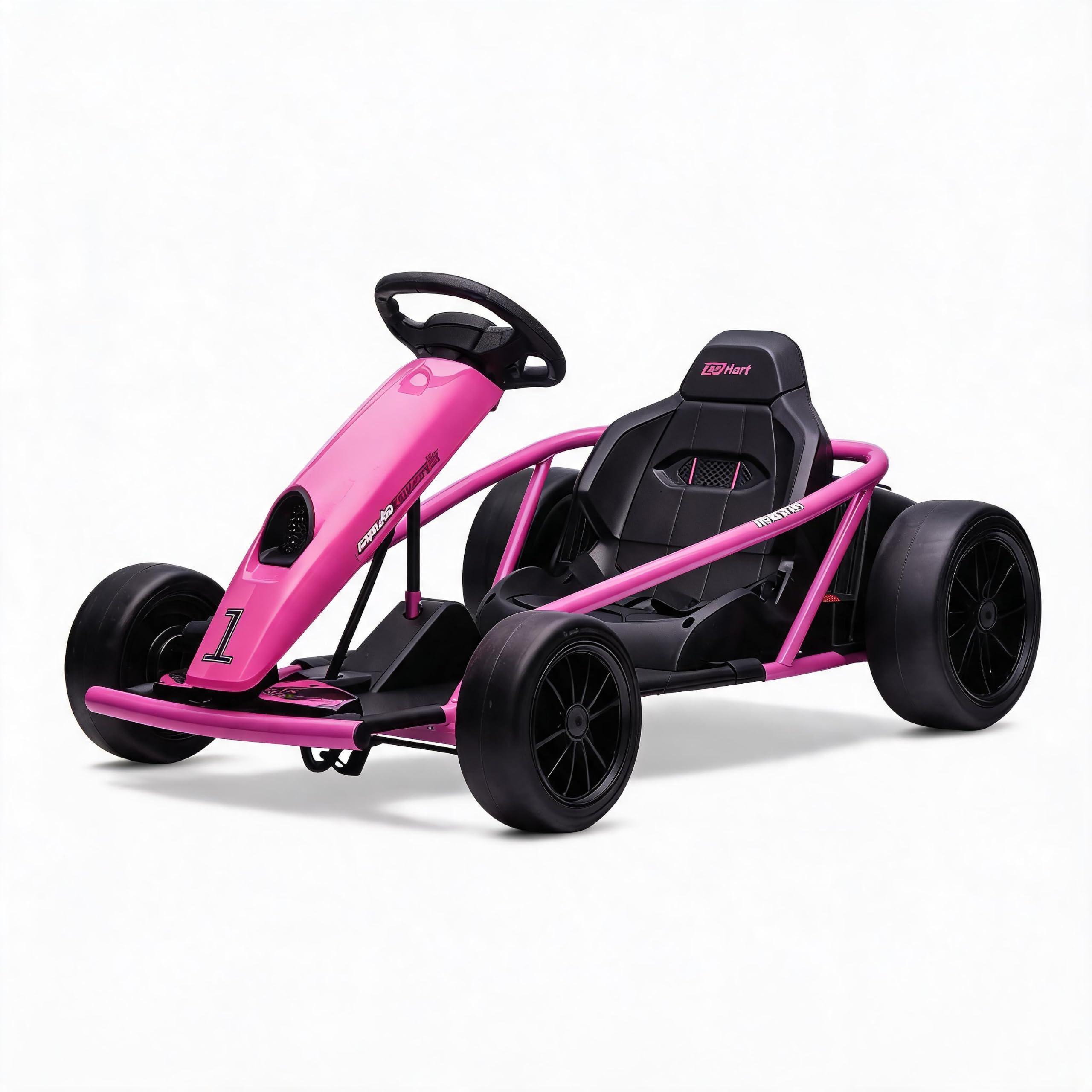 Go-Kart Elettrico 24V per Bambini 8-12 Anni - 2 Motori 300W, Drift 360°, Velocità 8 km/h, Musica, Avvio Elegante, Cintura di Sicurezza, Sedile Spazioso - Veicolo Giocattolo Esterno