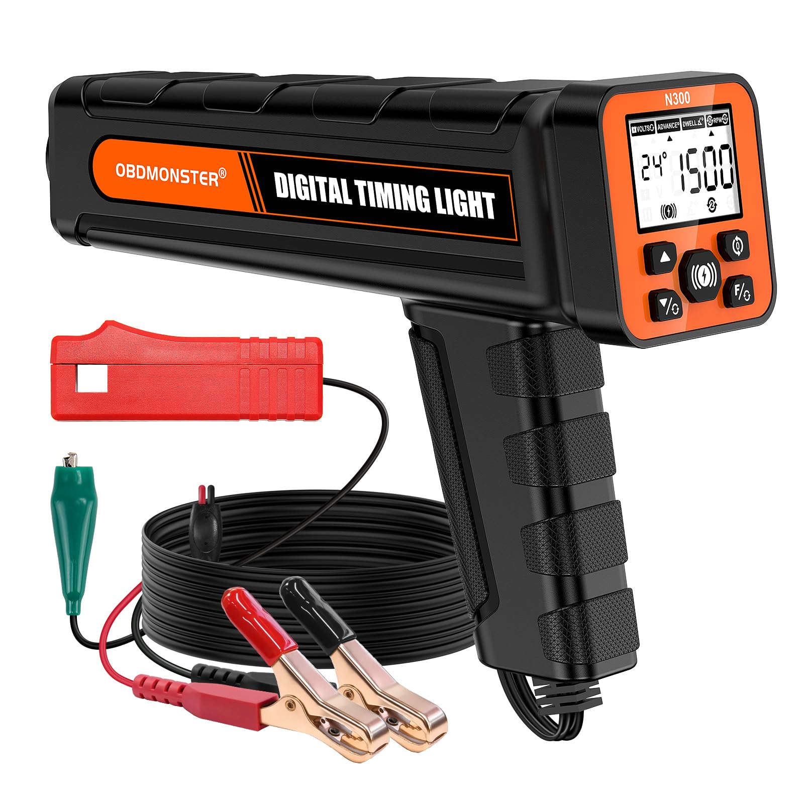 Lampe Stroboscopique Allumage 12V, Pistolet D'allumage avec Ecran LCD, Pistolet D'allumage Inductive 2/4 Temps Engine,pour Voiture, Moto, Marine