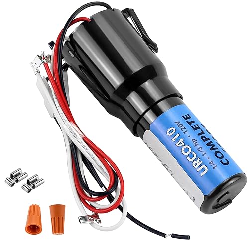 URCO410 Kit de condensador de arranque duro 3 en 1 para refrigeradores, combinación de condensador de arranque de sobrecarga de relé de estado