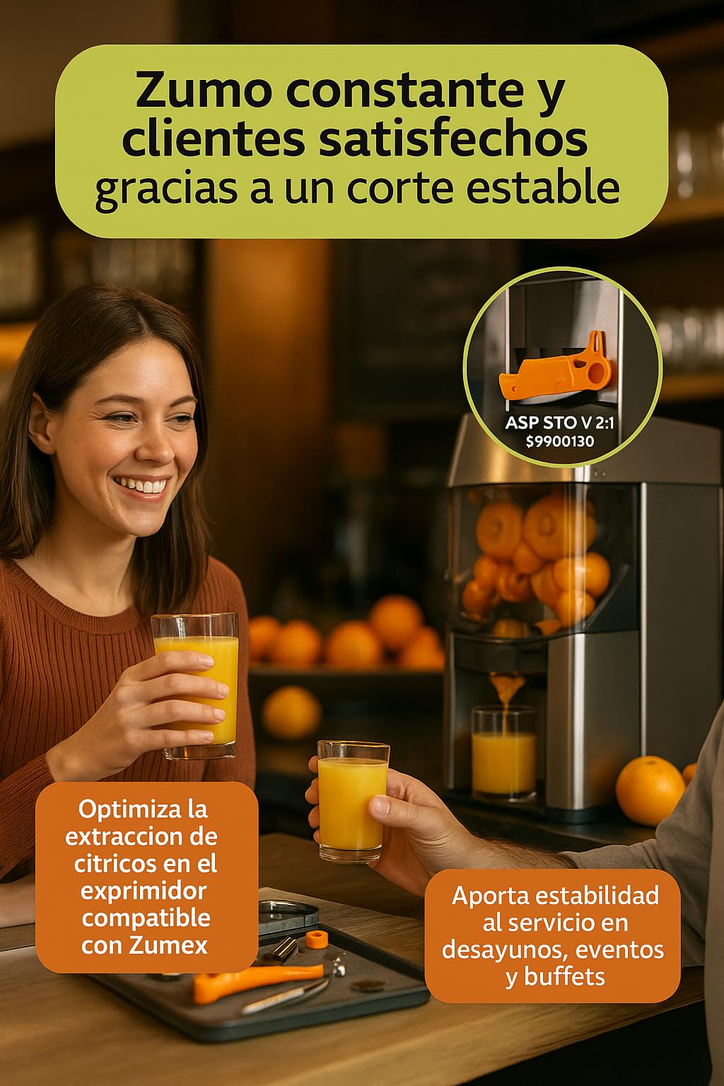 Portacuchillas ASP STD V2.1 S3300130 Recambio Exprimidor Industrial Compatible con Zumex 100 200 Essential Versatile Speed Soporte Cuchilla Serie Desde 207530 Zumo Profesional