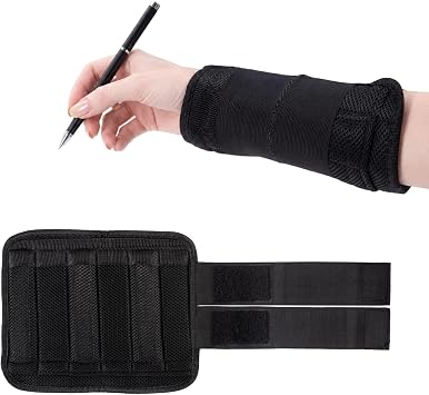 1 Pcs Wrist Weights for Hand Tremors, Weighted Gloves for Parkinsons Patients, Parkinsons Aids for Living, Writing Weights & Hand Strengthening Tools, Black 1.1LB
