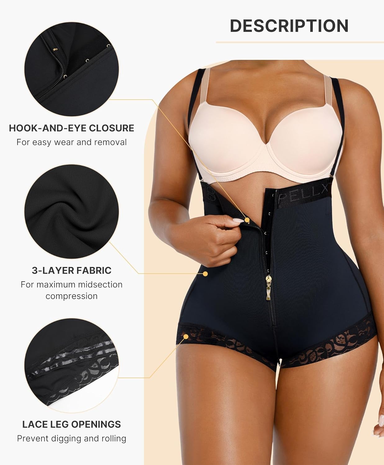 SHAPELLX Fajas Colombianas Shapewear for Women Tummy Control Postpartum Body Shaper Butt Lifting Open Bust Bodysuit - Image 4