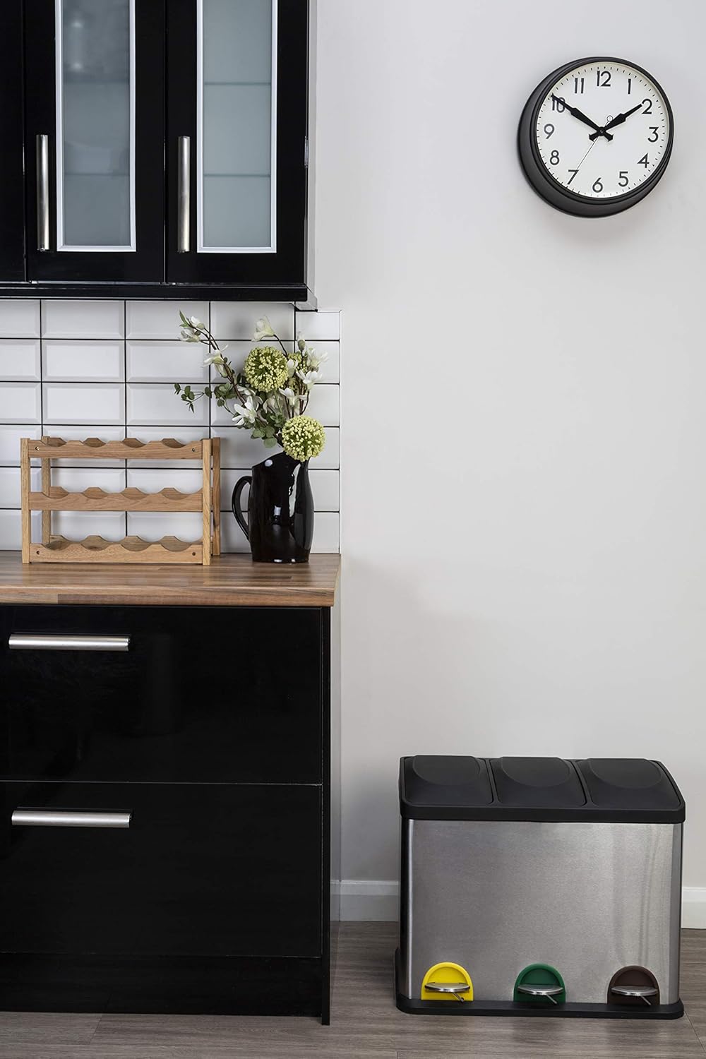 Premier Housewares Kitchen Bin Stainless Steel Recycling Bins With Pedals / Kitchen Bin