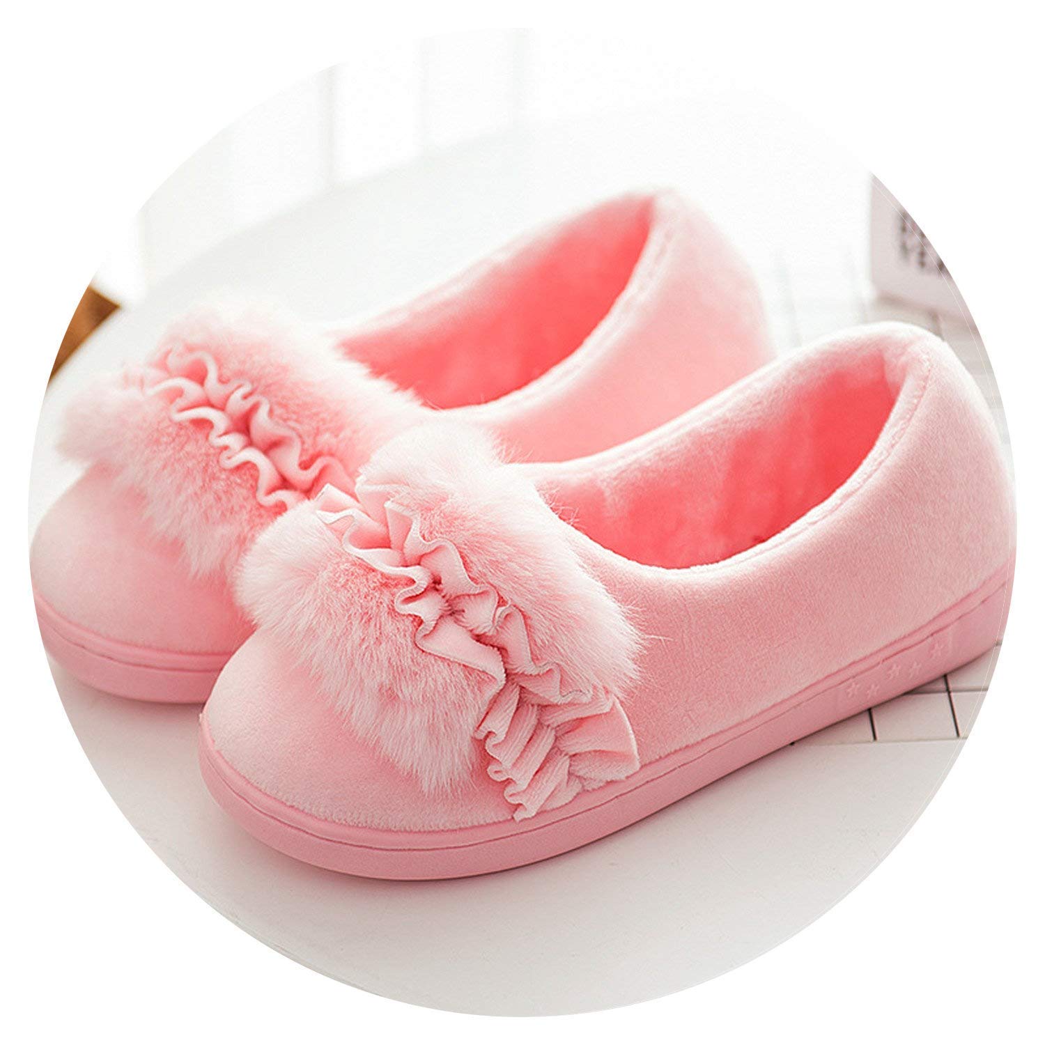 Bottom Winter Indoor Shoes Women Female Thick Slippers Home Warm Hair Cotton Cute Bags Moon Shoes Autumn and Winter