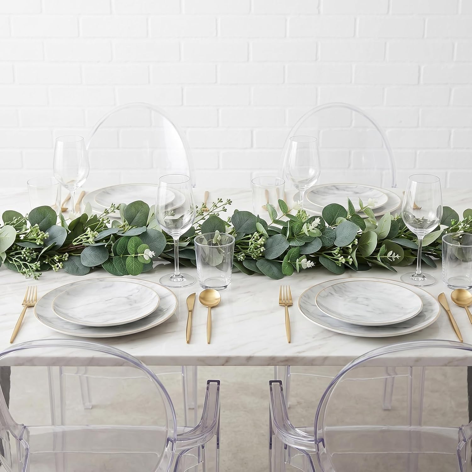 Zythrem 180PCS Piante Finti Eucalipto Foglie Artificiali Deco 6 Stili | Rami Eucalipto Artificialedi Foglie Verdi per Matrimoni, Composizioni Floreali,Feste, Accessori per Decorazione Casa